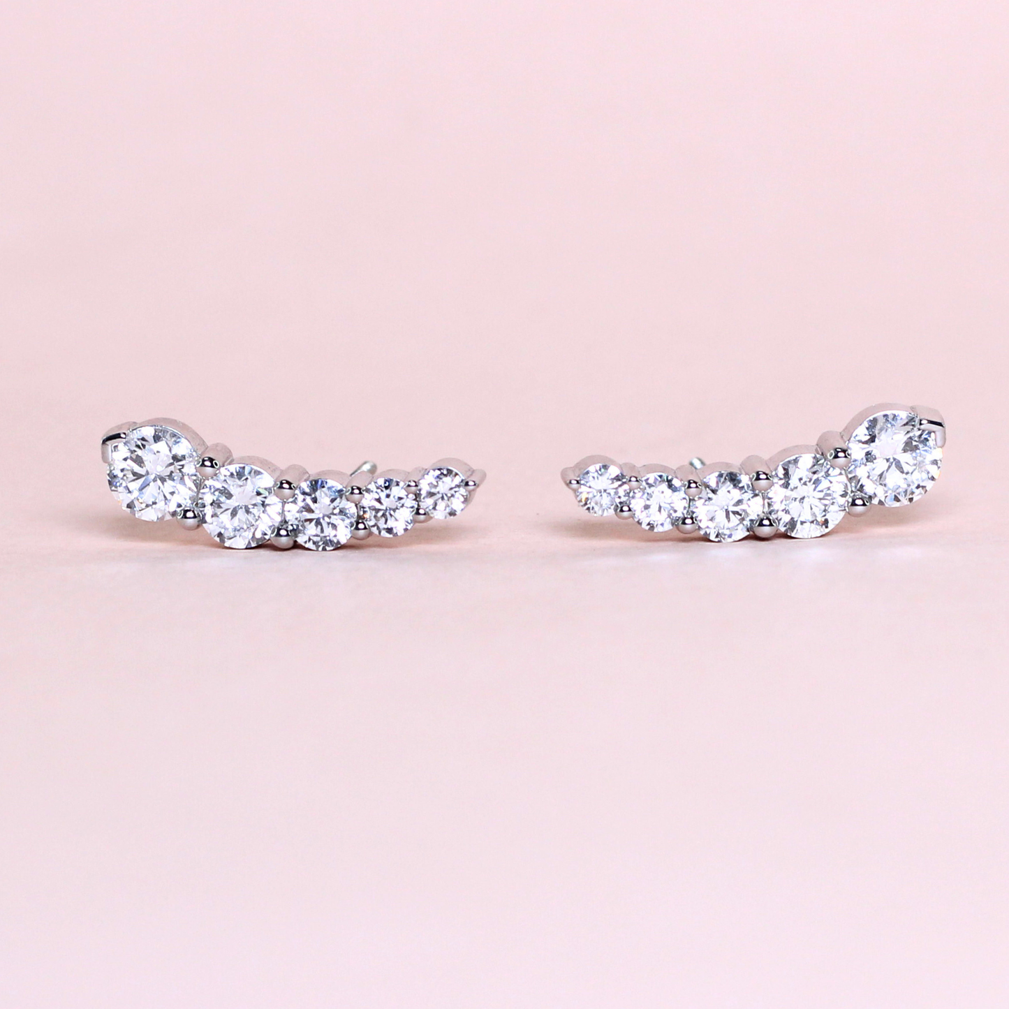 3.49cts Round cut Lab-grown Crawler earrings