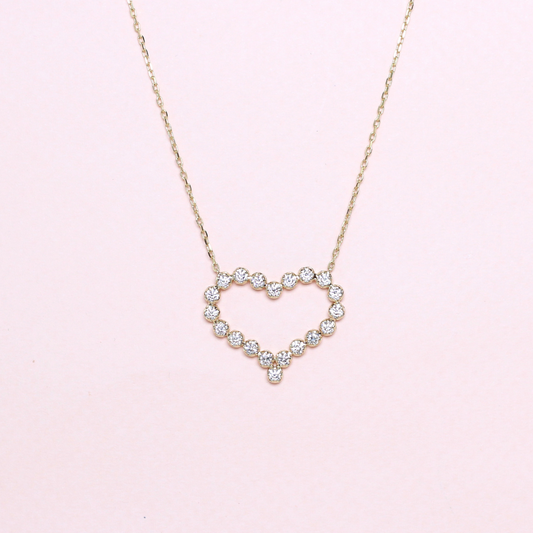 0.90ct Natural Heart-Shaped Diamond Necklace