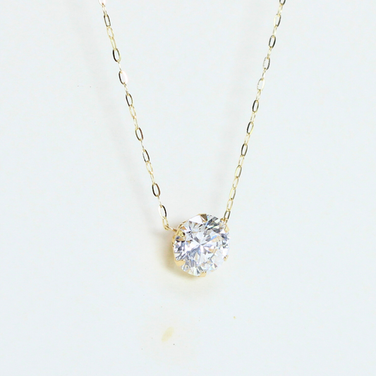 2ct round  solitaire lab-grown necklace