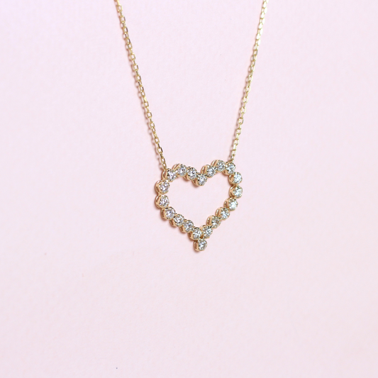 0.90ct Natural Heart-Shaped Diamond Necklace