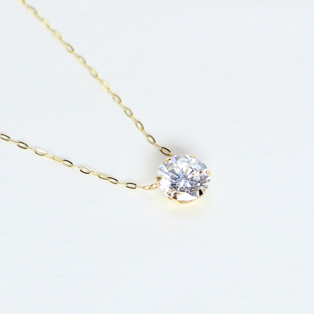2ct round  solitaire lab-grown necklace