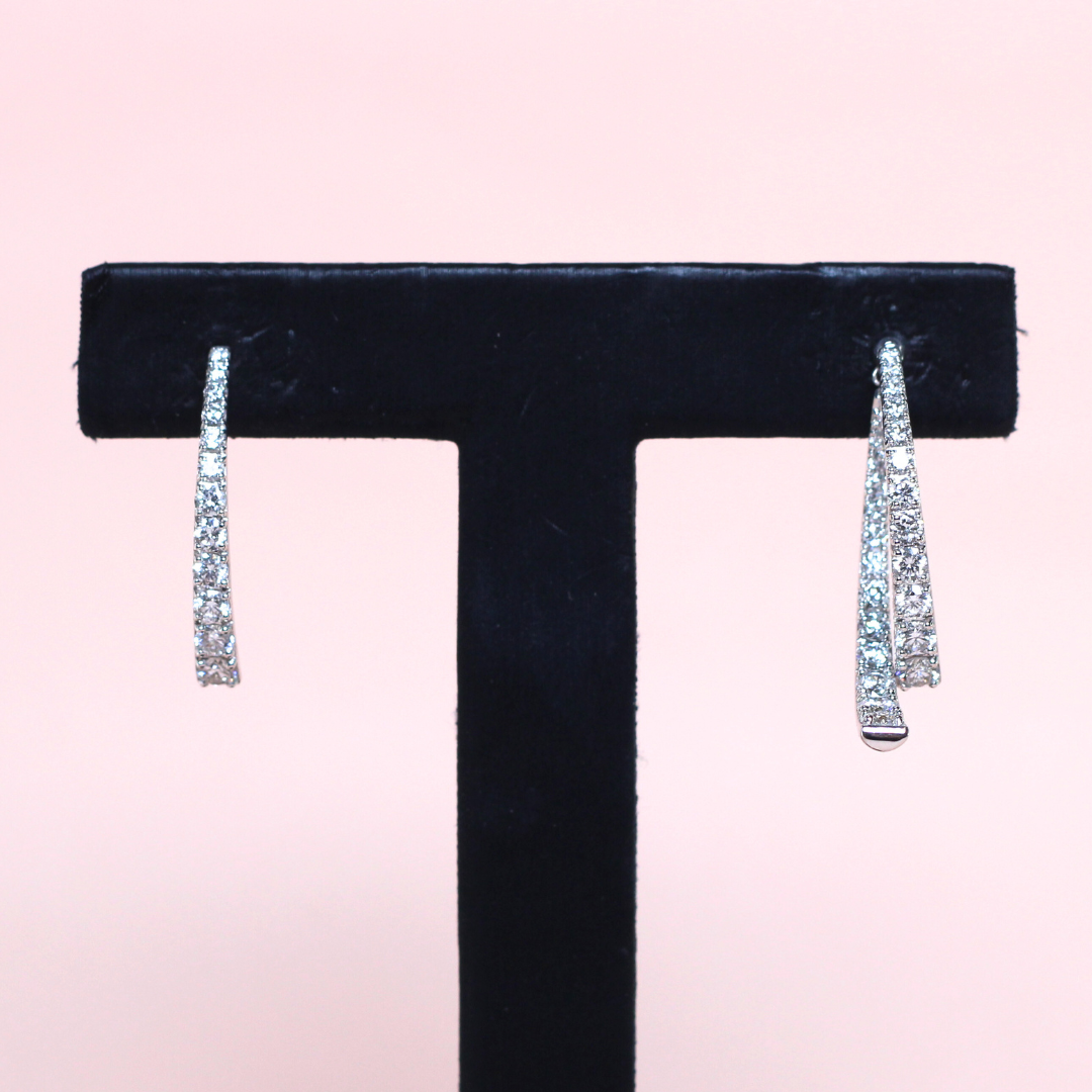 2.37cts Lab-grown Two-way Dangling earrings