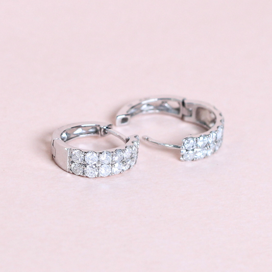 .72cts double row hoop earrings