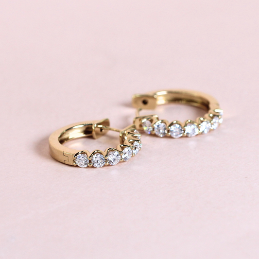 .79cts Round cut Lab-grown Hoop earrings