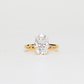 3cts Oval Lab-grown Solitaire ring petal prong