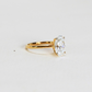 3cts Oval Lab-grown Solitaire ring petal prong