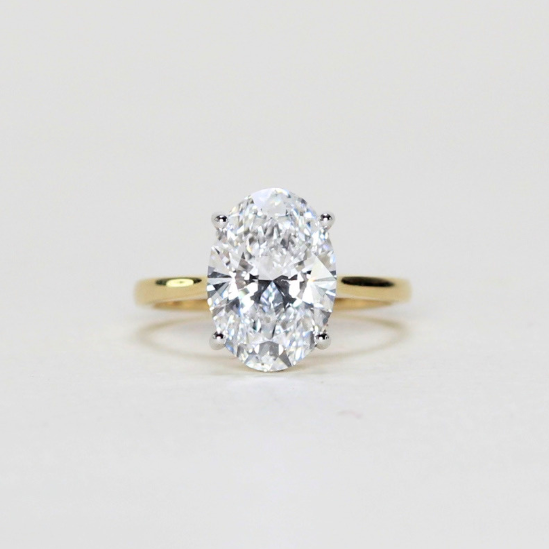 3cts Oval Lab-grown Solitaire ring