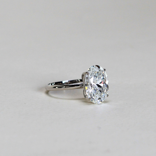 4.08ct Oval  Lab-grown Solitaire Ring