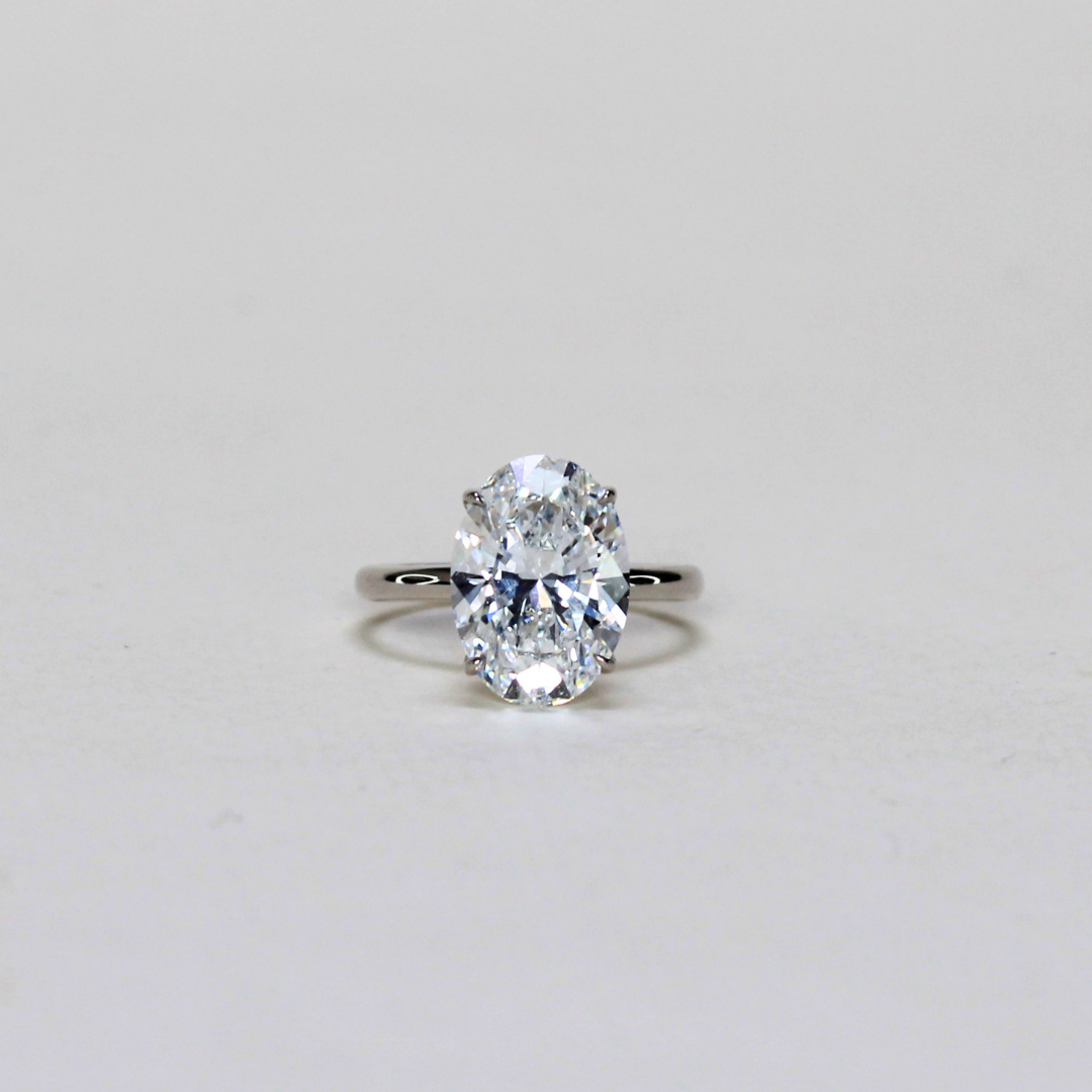 4.08ct Oval  Lab-grown Solitaire Ring