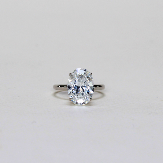 4.08ct Oval  Lab-grown Solitaire Ring