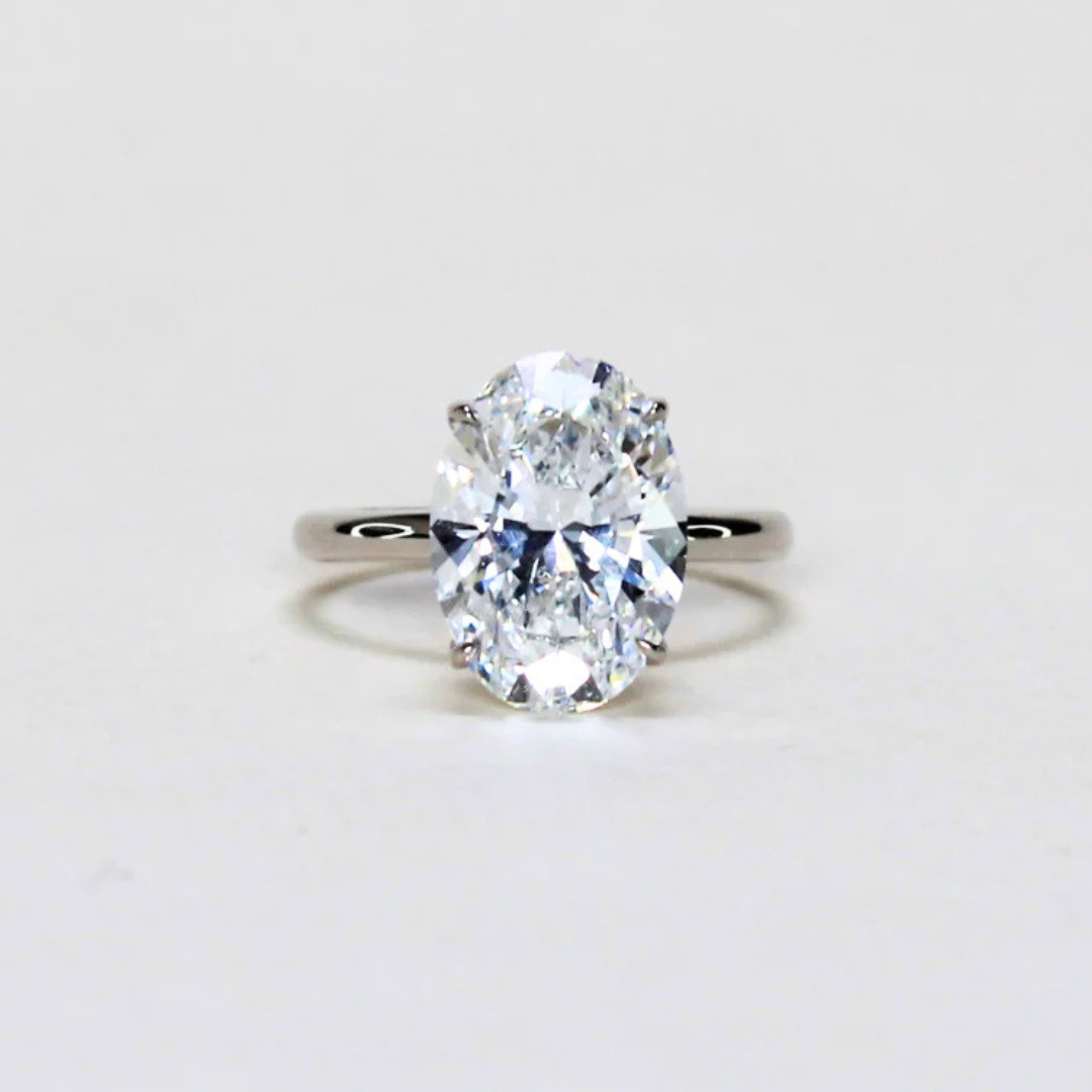 4.08ct Oval  Lab-grown Solitaire Ring