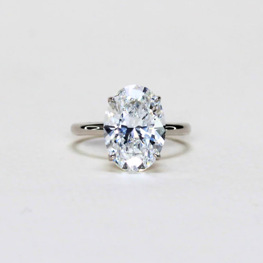 4.08ct Oval  Lab-grown Solitaire Ring