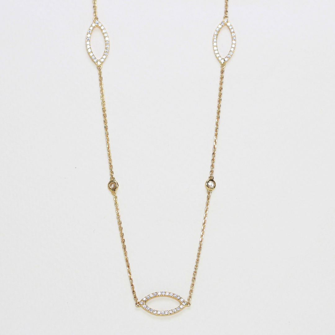 .40cts Evil eye station necklace
