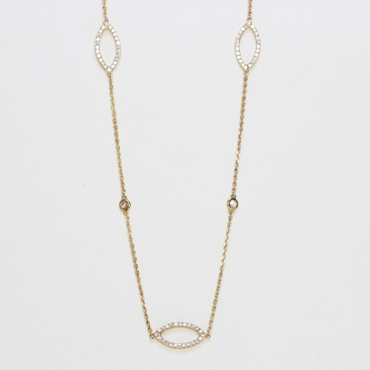 .40cts Evil eye station necklace