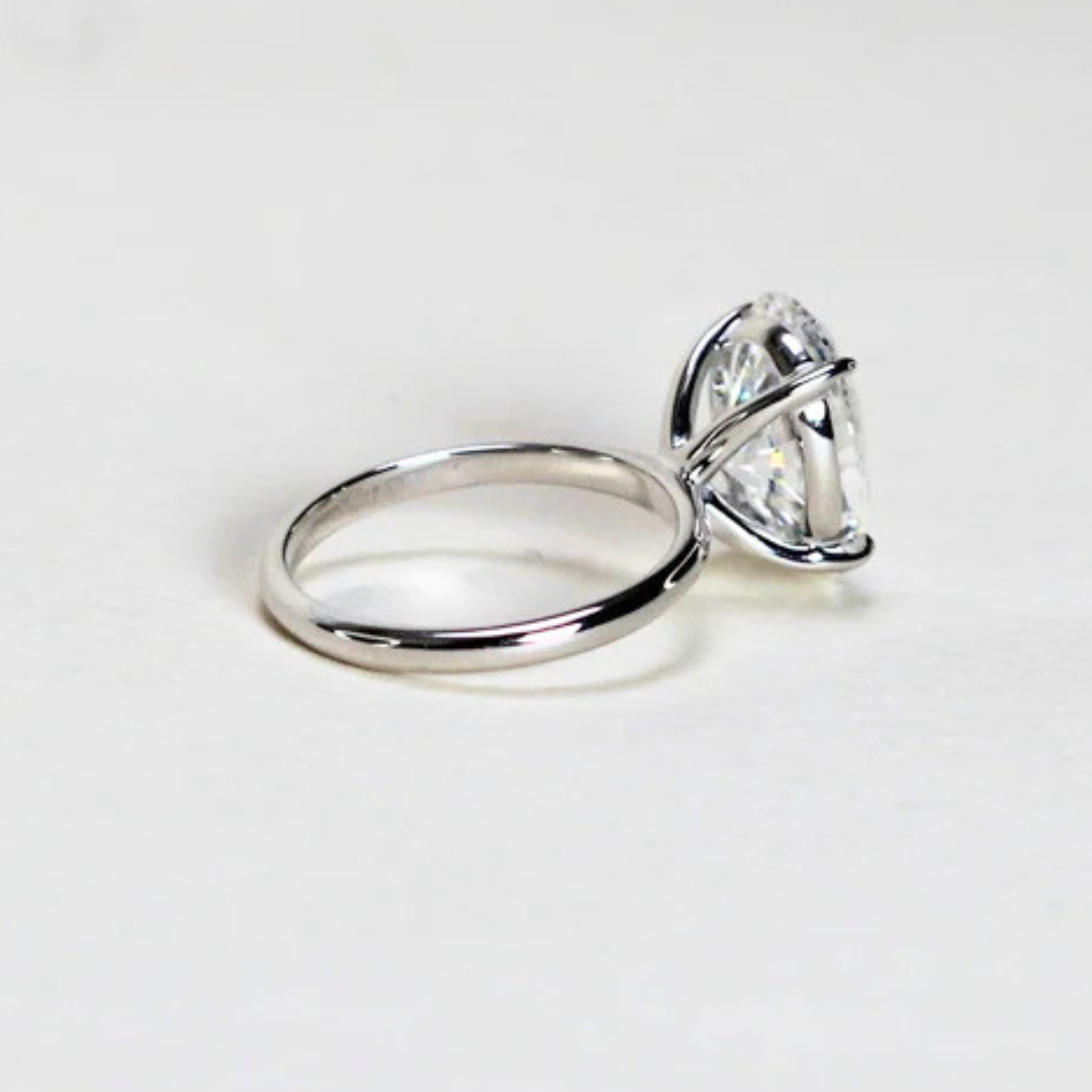 4.08ct Oval  Lab-grown Solitaire Ring