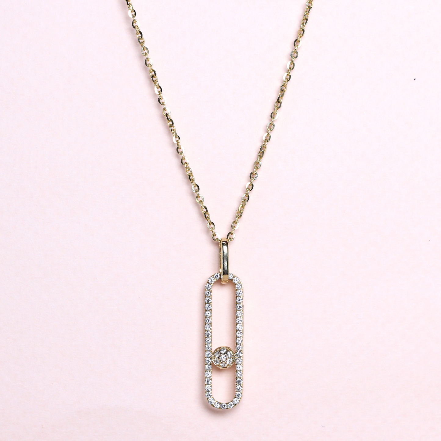 .41cts Round cut Lab-grown Paperclip Illusion necklace