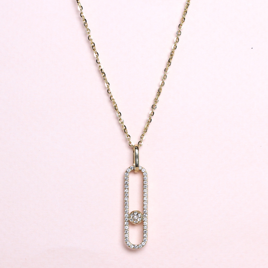 .41cts Round cut Lab-grown Paperclip Illusion necklace