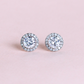 1.244 Round cut Lab-grown Stud earrings with halo