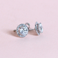 1.244 Round cut Lab-grown Stud earrings with halo