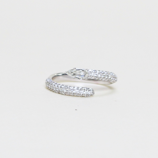 .75cts step cut Pear open ring