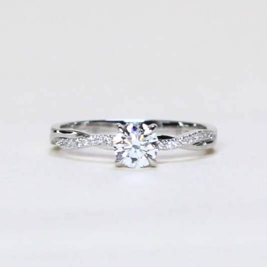 .83cts round cut half eternity lab-grown modified ring