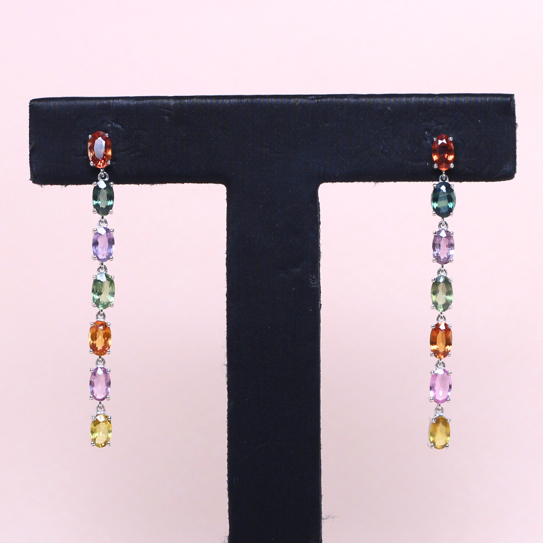 4.5cts Multi-colored sapphire earrings