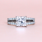 2.20cts Princess cut  Lab-grown Half Eternity split Pavé ring