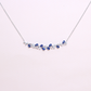 Three-way Sapphire and diamond cluster necklace