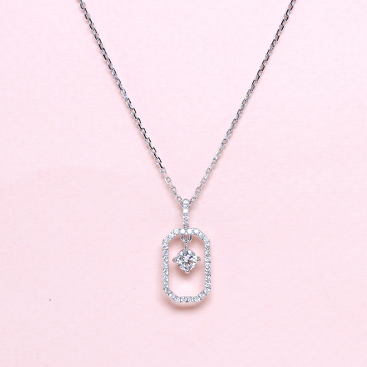 .20ct Floating diamond necklace with accent halo