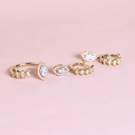 1.25cts Marquise Illusion Dangling set