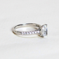 1.40cts Elongated Cushion Pavé lab-grown ring