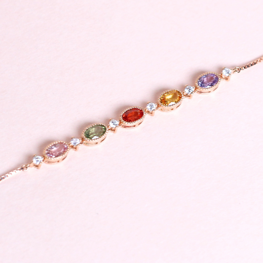 1.75cts Multicolored Sapphire adjustable bracelet