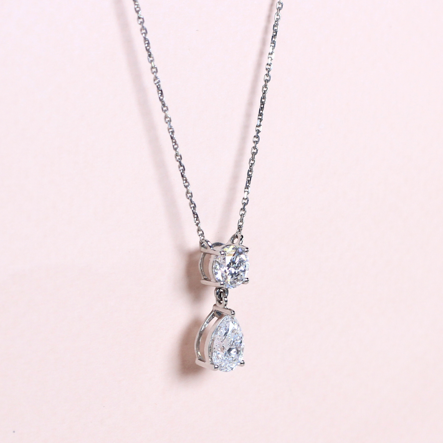 2.39ct Round and Pear cut Lab-grown necklace