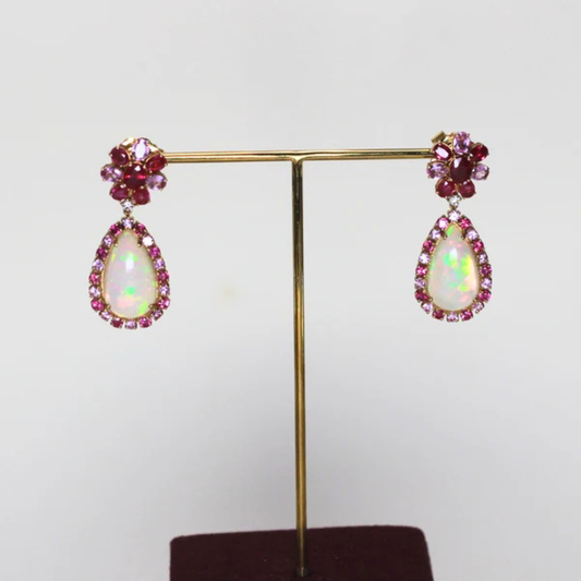 7.72ct Pear Dangling earrings