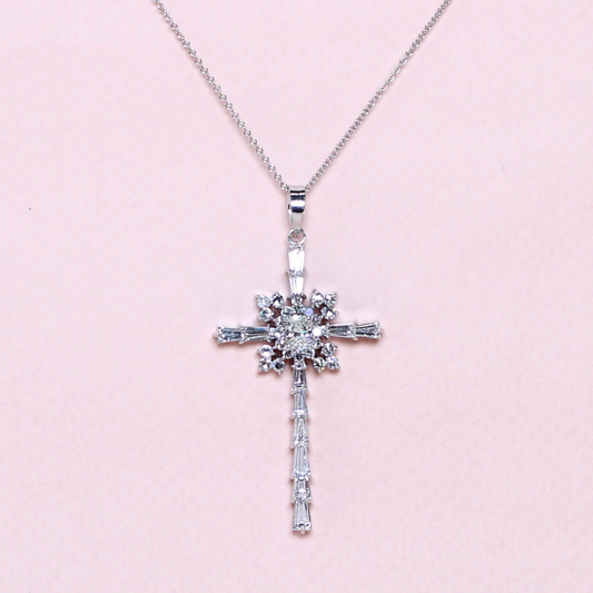 2.10cts Cross diamond necklace