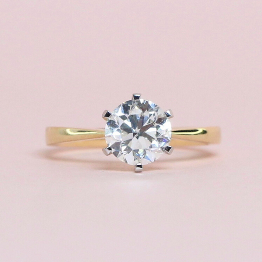 1.50ct Round cut Solitaire ring with Platinum prongs