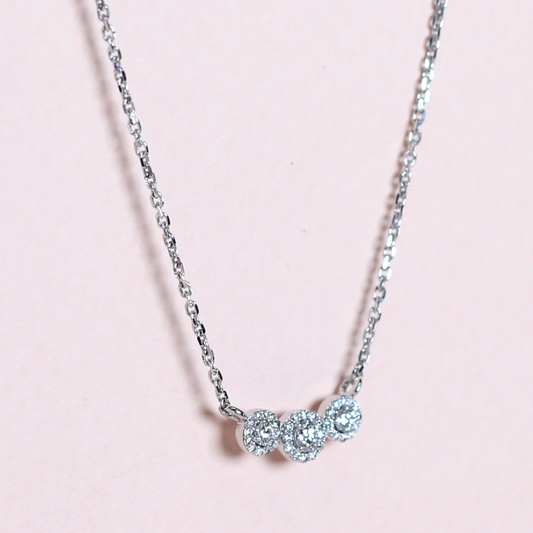 1.44cts Trilogy illusion Lab-grown necklace