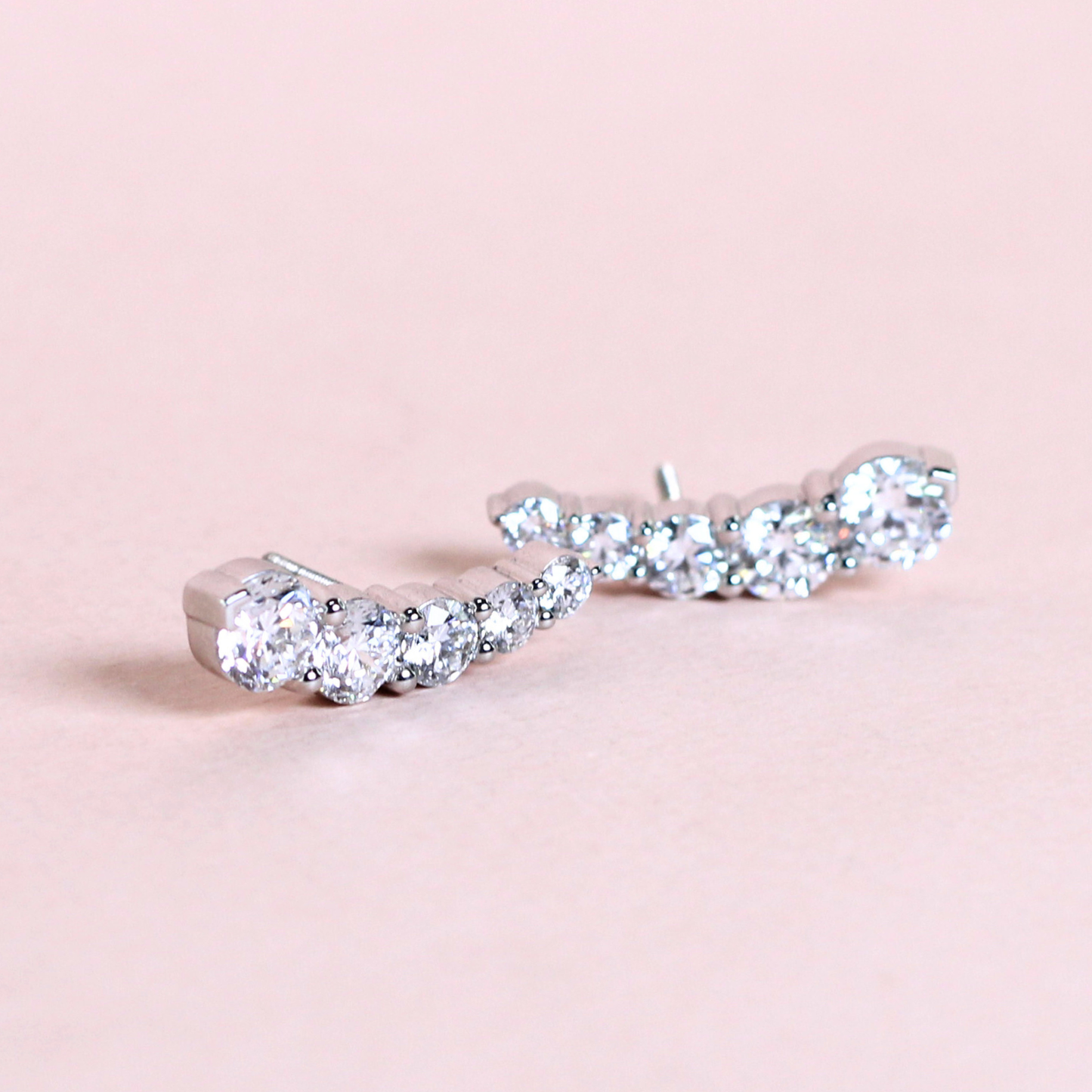 3.49cts Round cut Lab-grown Crawler earrings