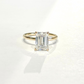 Emerald Diamond Ring with Hidden Halo