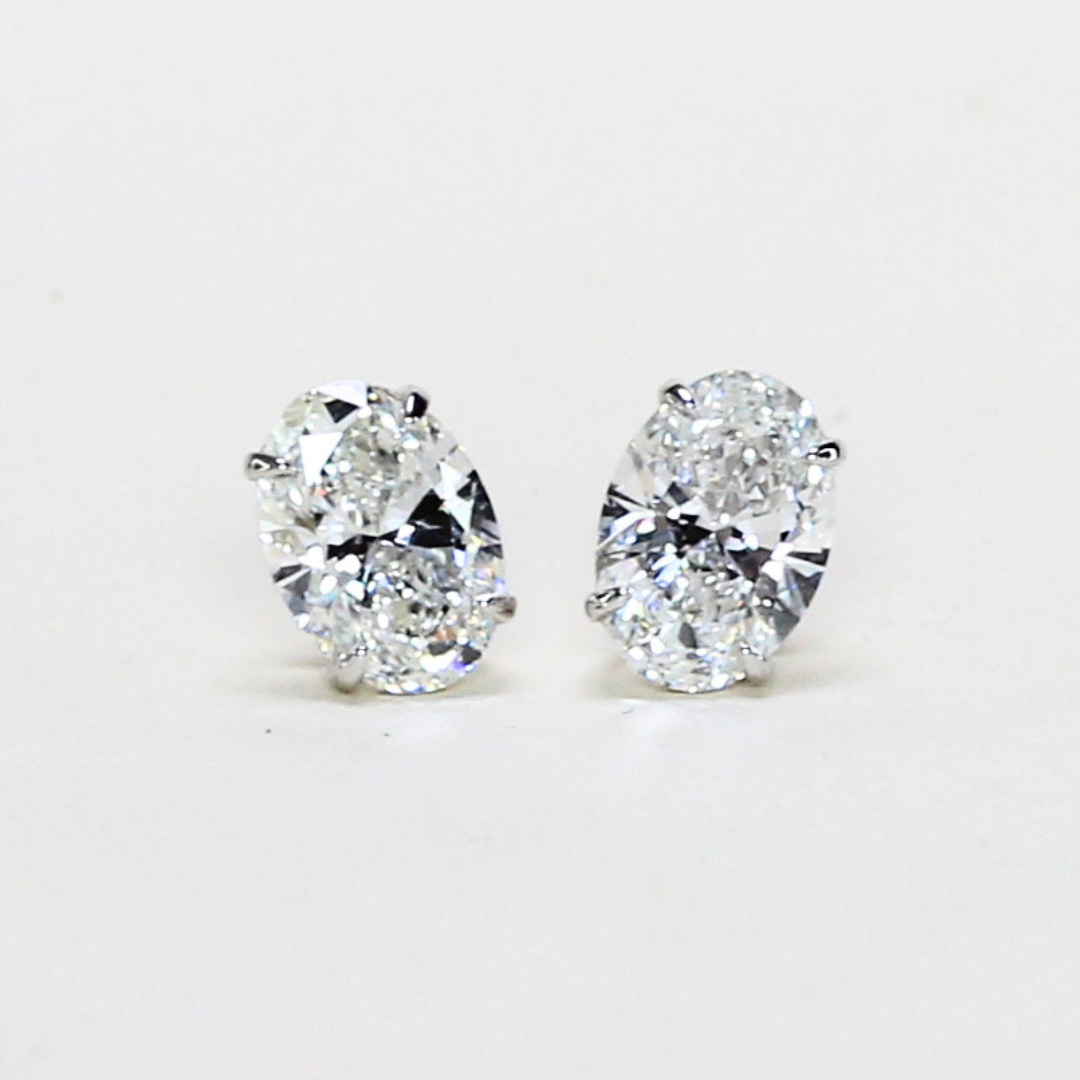 6cts Oval Lab-grown stud earrings