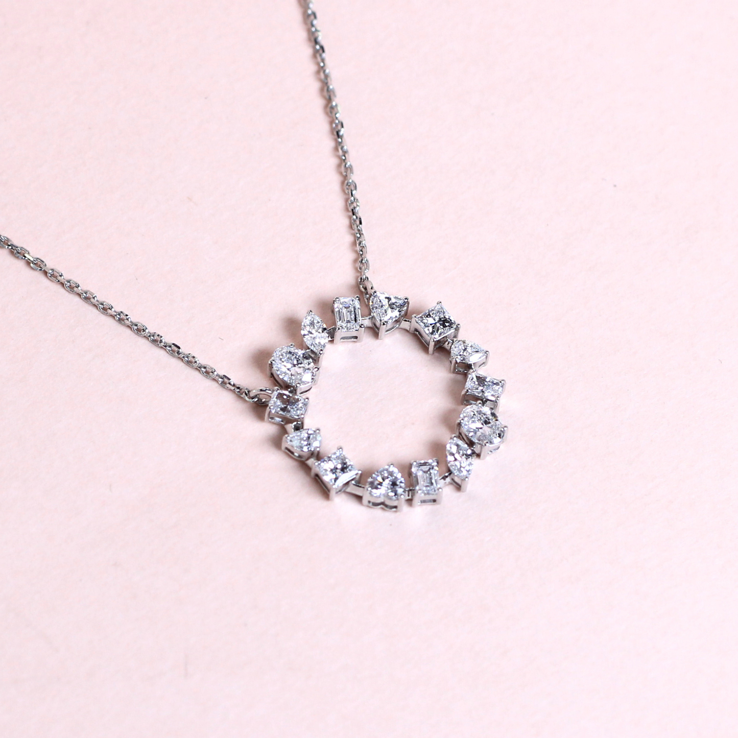 1.252cts Multi-shape Lab-grown necklace