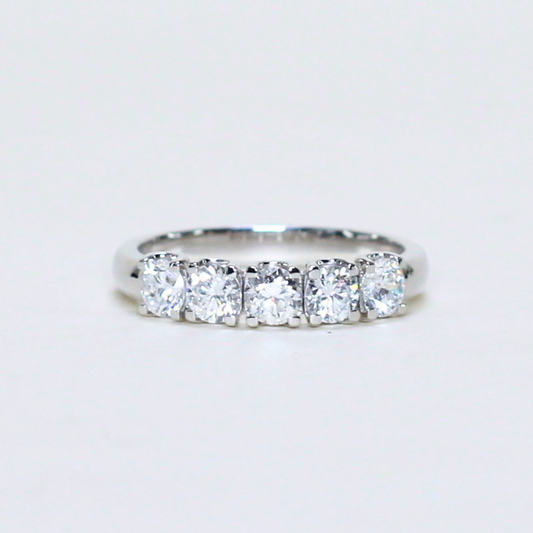 .75cts 5-stone Round cut  lab-grown ring