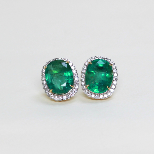 12.64ct Natural Columbian Emerald stud