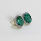 12.64ct Natural Columbian Emerald stud