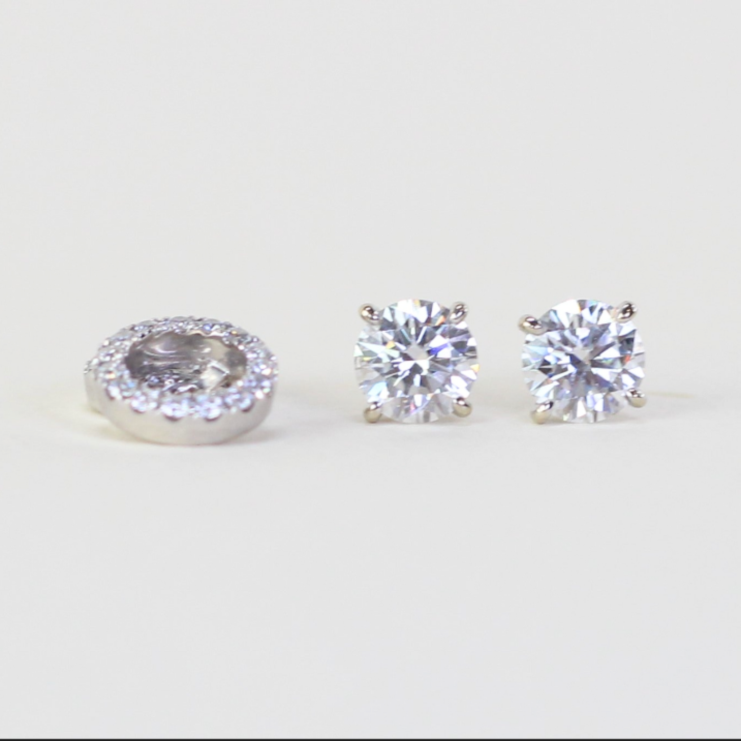 2cts Stud Earrings with removable Halo