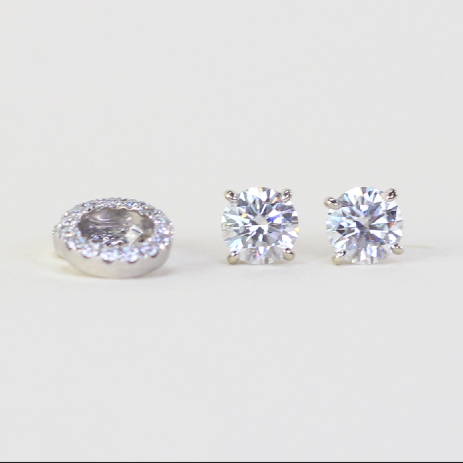 2cts Stud Earrings with removable Halo Rozjewelry