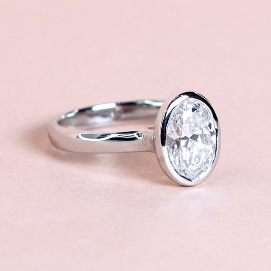 2.02ct Oval cut bezel Lab-grown ring