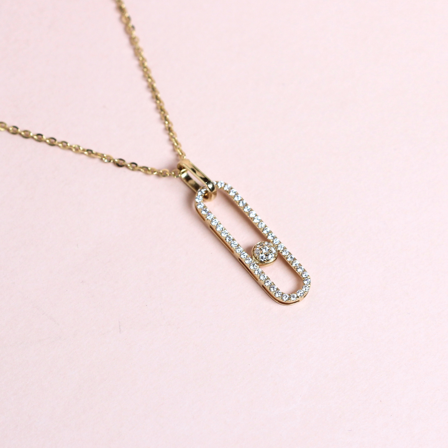 .41cts Round cut Lab-grown Paperclip Illusion necklace