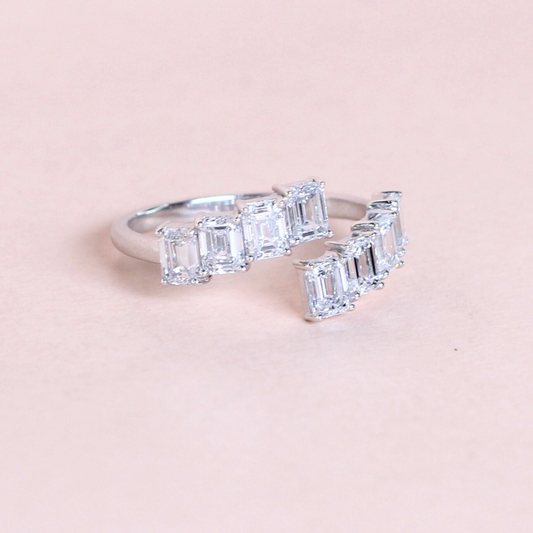 2cts Emerald cut Lab-grown open ring