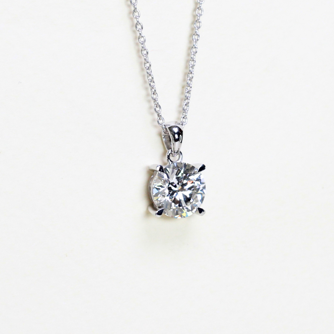 3.03ct Round cut lab-grown Solitaire necklace